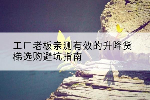 西沙升降货梯怎么选-工厂老板亲测有效的升降货梯选购避坑指南