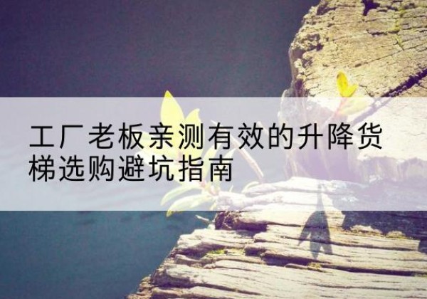 西沙升降货梯怎么选-工厂老板亲测有效的升降货梯选购避坑指南